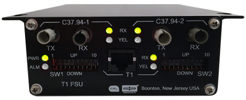 Dual Channel C37.94-to-T1 Fiber Service Unit